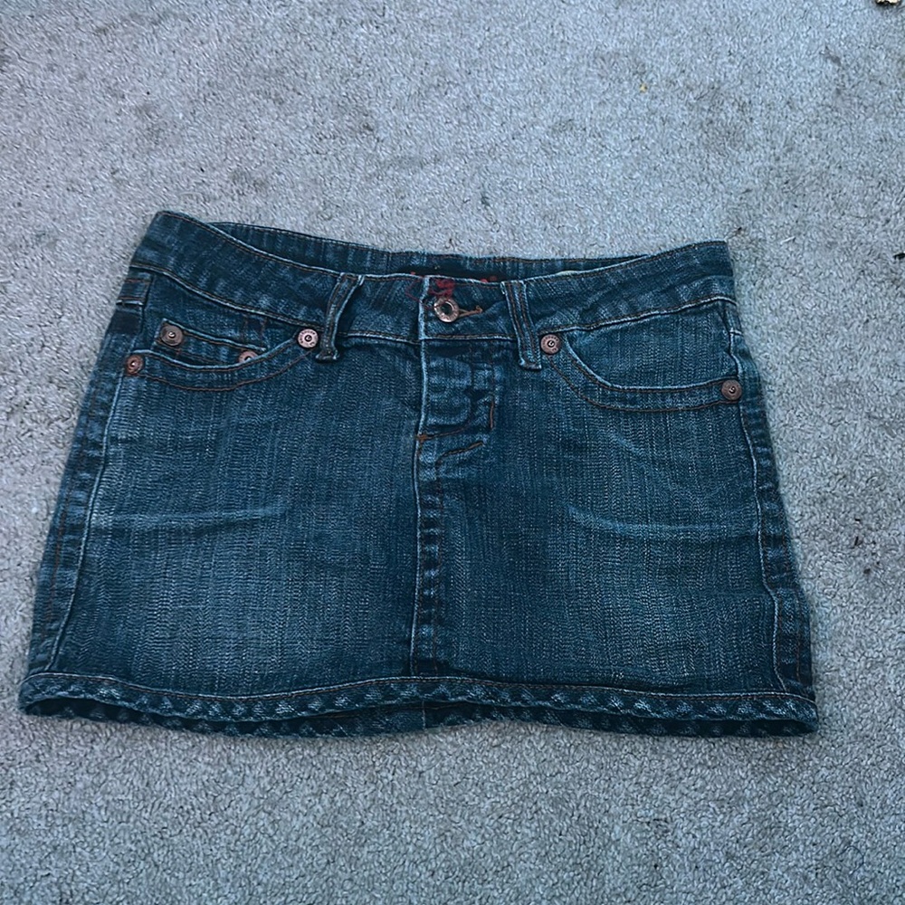 jean mini skirt